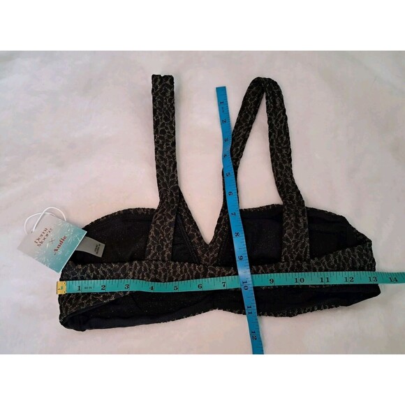 Andie x Demi Moore Monaco Swim Top Black Gold Floral Jacquard Size M The - Picture 10 of 10